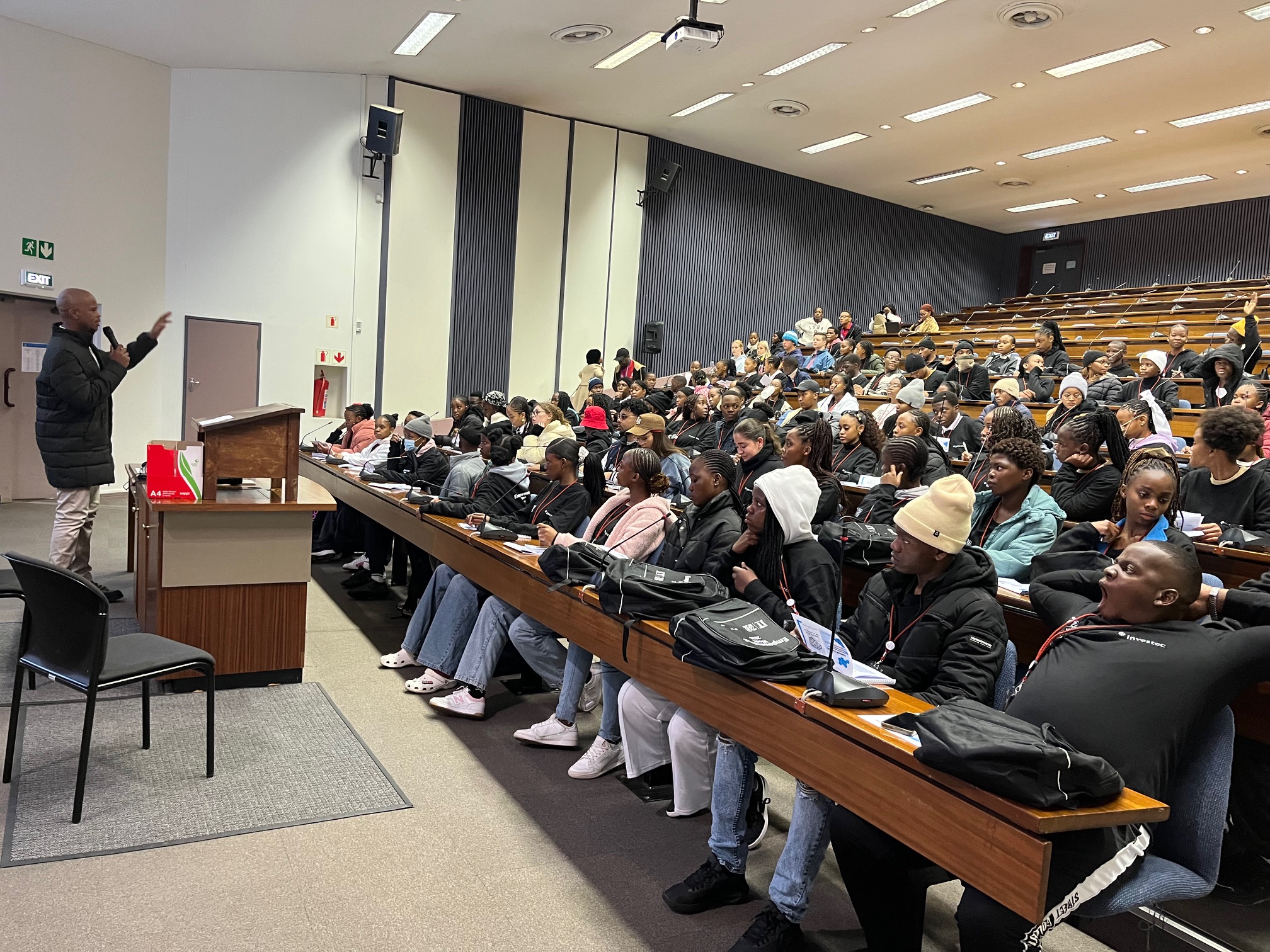 University lecture hall presentation